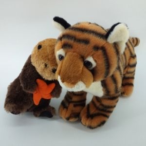 Plush Set Stuffed Animal Destination Nation Tiger and Sea Otter Set